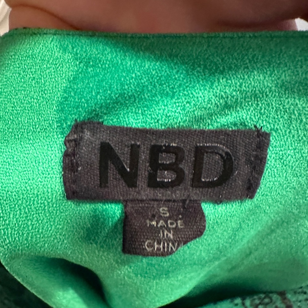 NBD Revolve Maisie Green Snakeskin Cowl Neck Mini Dress | Size S - Picture 12 of 14